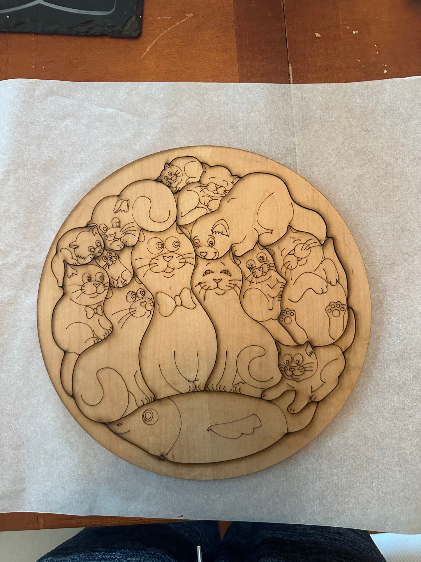 Cute Wooden Cat Puzzle